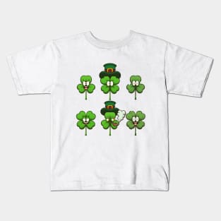 Cute Four-Leaf Clovers Kids T-Shirt